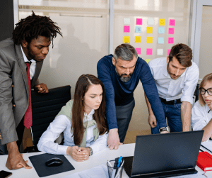 Staff working together
