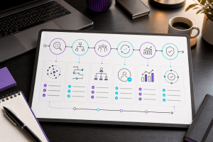 Business leader reviewing an AI workflow dashboard for AI Team readiness and smarter small-business operations.